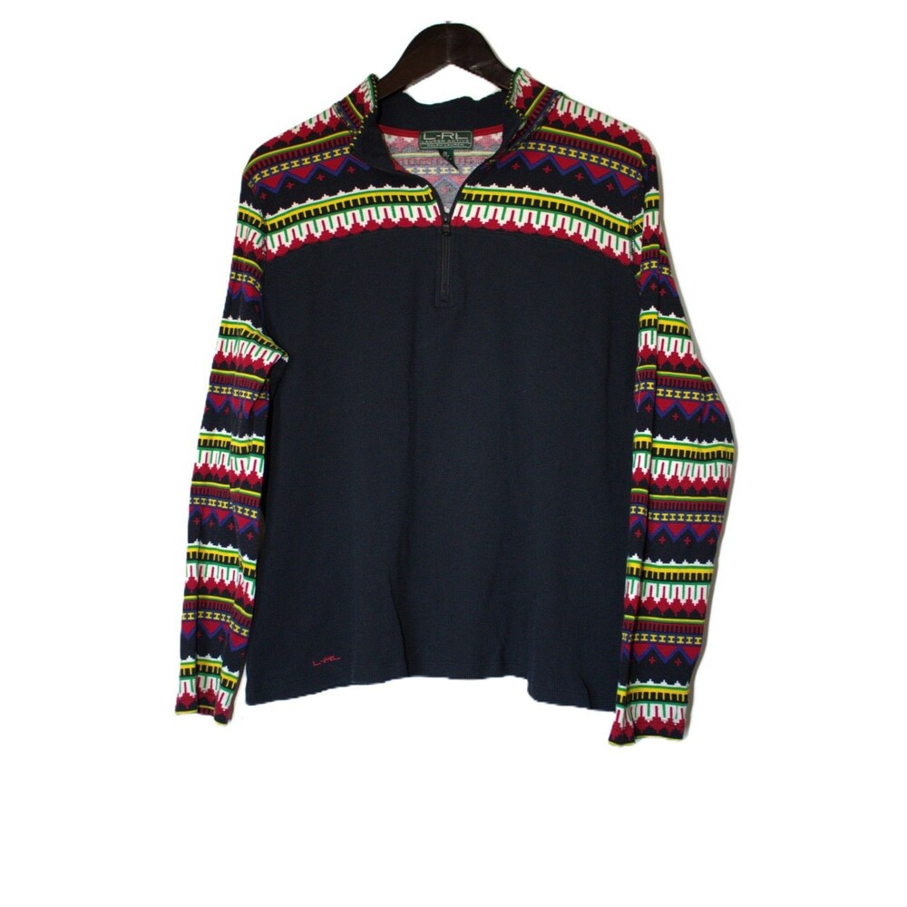Lauren Ralph Lauren Active‎ Fair Isle 1/4 Zip Sweater Women’s 3x Ski Y2K